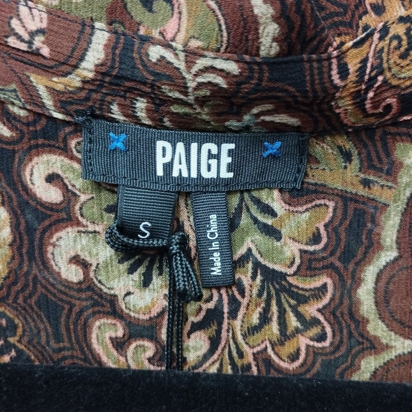 Nwt Paige Forest Fairy Grunge Floral Silk Button Up Top Small Whimsical Boho — image 3 of 7